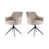 Fauteuil pivotant moderne en tissu Yasmine (lot de 2)