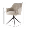 Fauteuil pivotant moderne en tissu Yasmine (lot de 2)