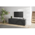 Meuble TV moderne 181 cm sérigraphié gris mat Blake