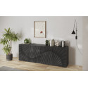 Buffet/bahut moderne 241 cm sérigraphité gris mat Blake