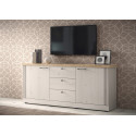 Buffet/bahut contemporain 211 cm chêne blanc Elbeth