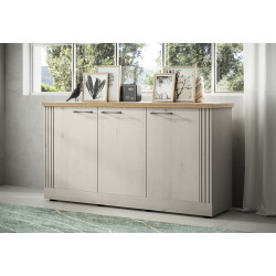 Buffet/bahut contemporain 164 cm chêne blanc Elbeth