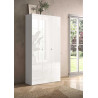 Armoire à chaussures moderne 95 cm blanc laqué brillant Loucia