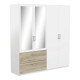 Armoire adulte contemporaine 179 cm blanc/chêne Ready
