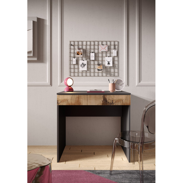 Bureau droit moderne noir mat/pero Loucia