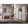 Bureau droit moderne laqué blanc brillant Loucia