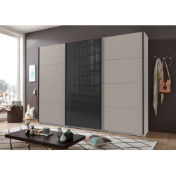 Armoire adulte moderne 270 cm gris sahara/graphite Matilda
