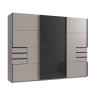 Armoire moderne 3 portes coulissantes gris sahara/graphite Matilda