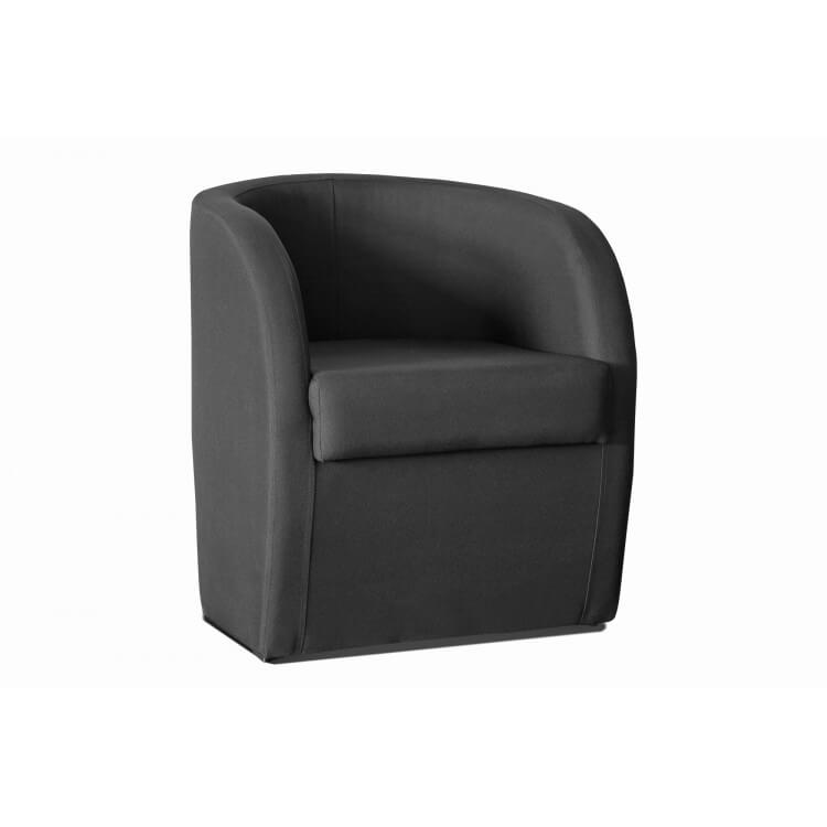 Fauteuil cabriolet avec coffre en tissu noir Adelie II