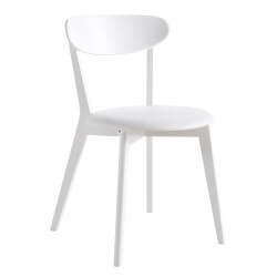 Chaise De Cuisine Contemporaine En Bois Blanc Laqué Lot De 2 Montblanc