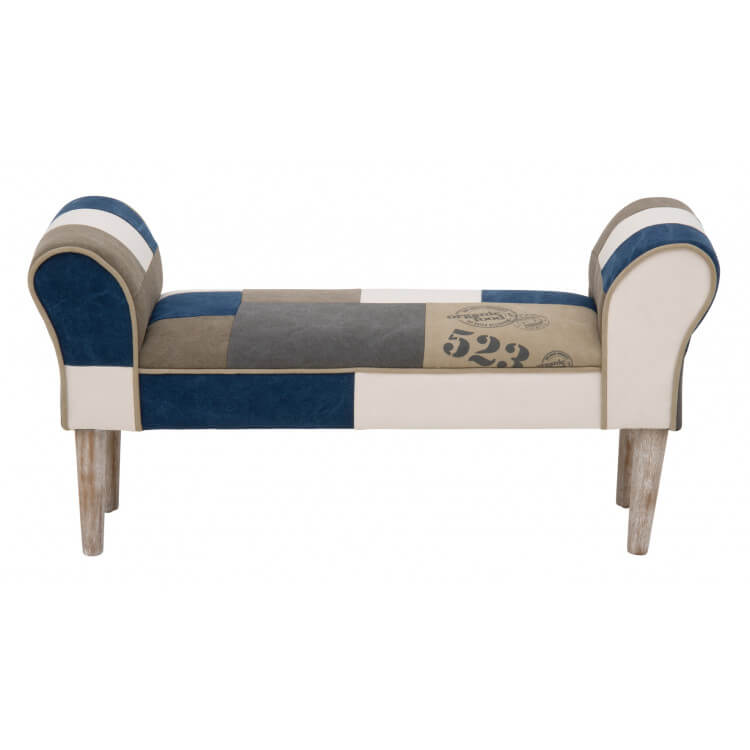 Banc Contemporain En Tissu Patchword Seoul