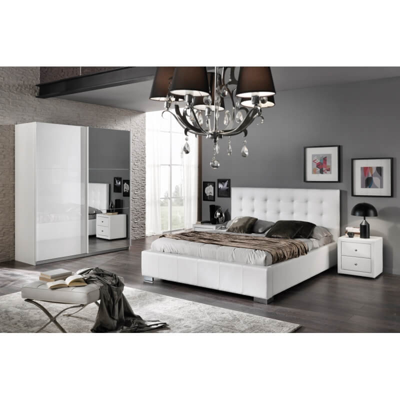 Chambre adulte design blanche Lutèce