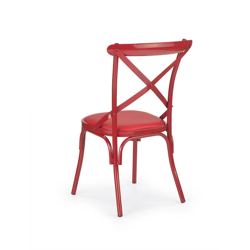 Chaise de cuisine design en métal rouge (lot de 2) Color  Matelpro