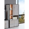 Buffet haut contemporain coloris chêne gris/anthracite Cobra