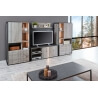 Buffet haut contemporain coloris chêne gris/anthracite Cobra