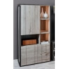 Buffet haut contemporain coloris chêne gris/anthracite Cobra