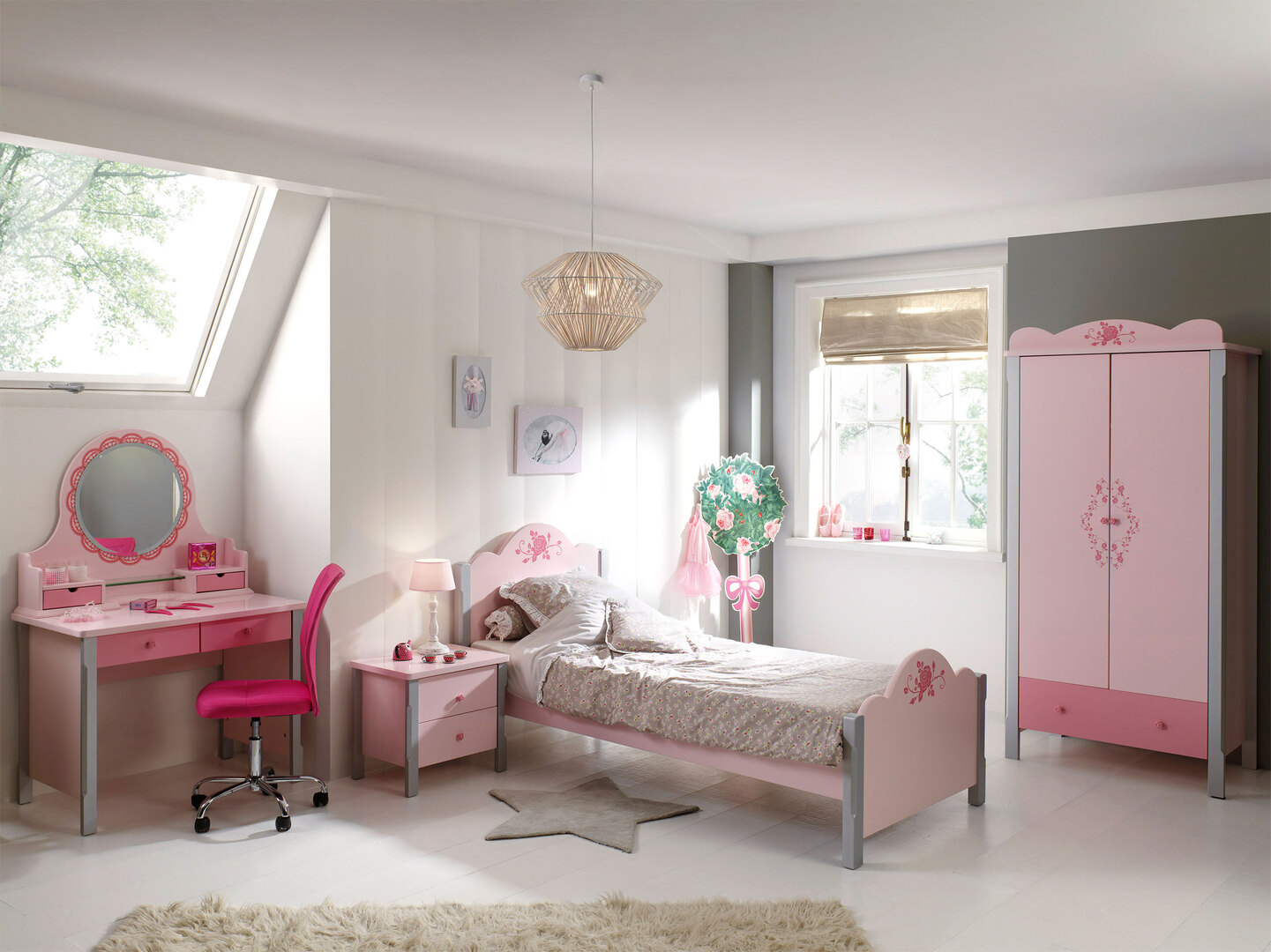 Lit enfant contemporain coloris rose Mindy | Matelpro