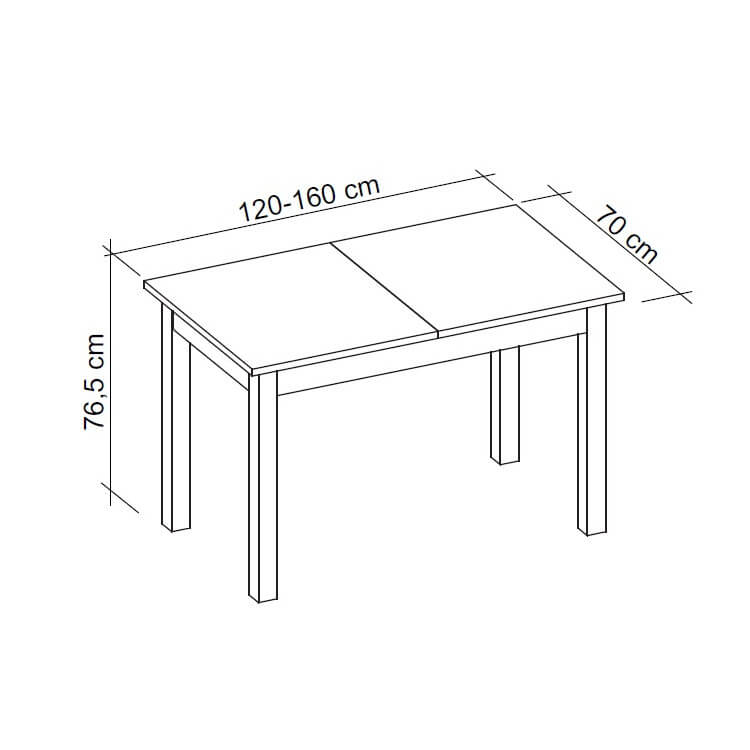 Table de salle à manger extensible contemporaine coloris chêne Halma