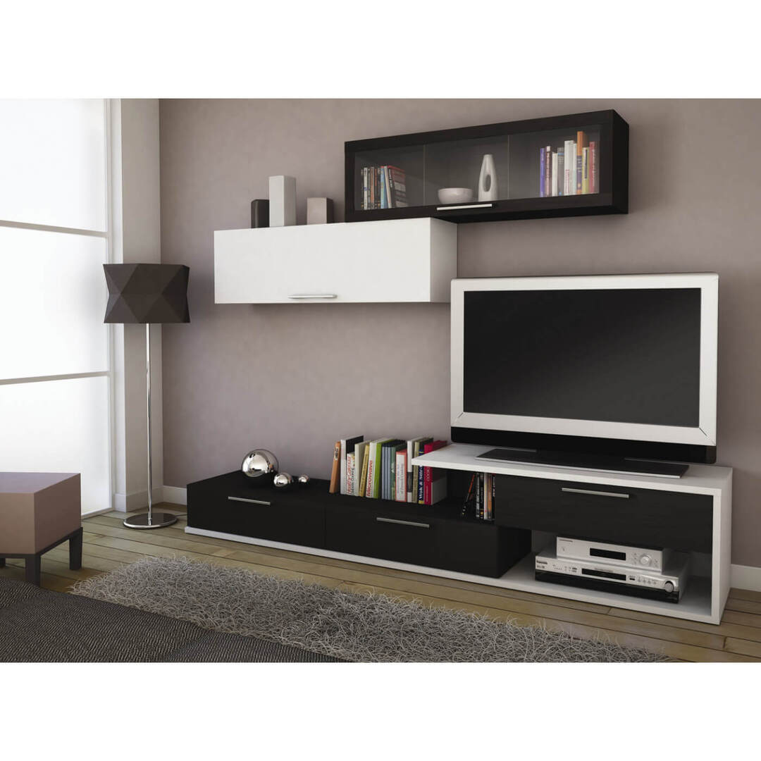 Banc TV  avec 2 colonnes  murales design  NIKOS