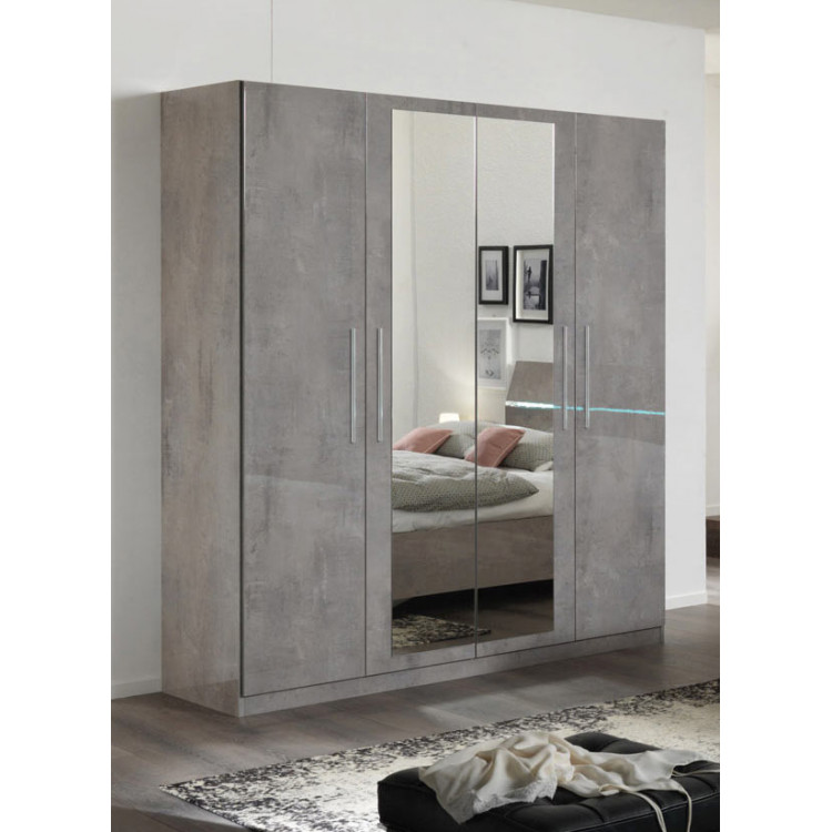 Armoire Moderne 4 Portes Coloris Marbre Jenna Matelpro