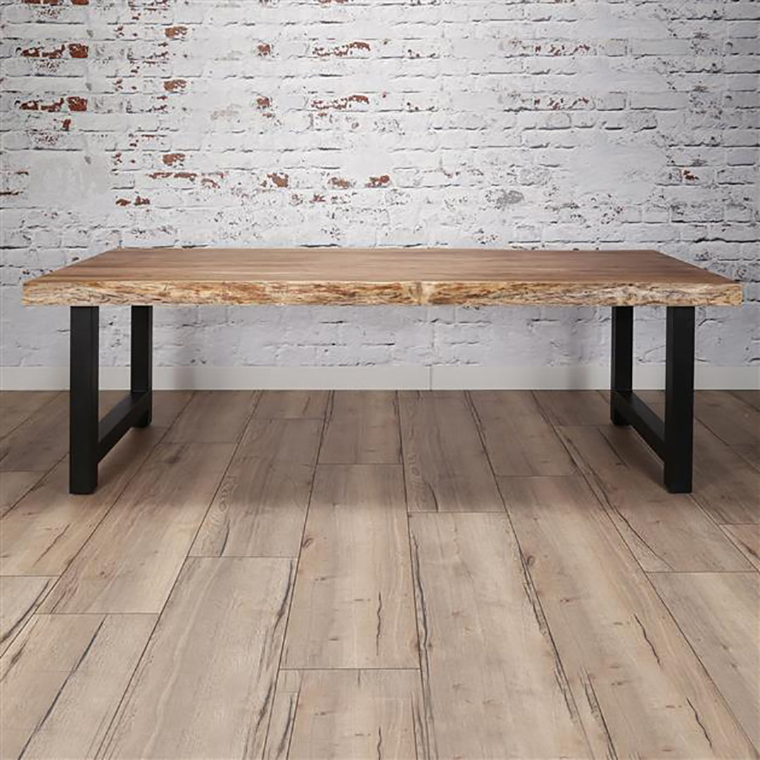 Table de salle à manger industrielle en bois massif Oliver IV