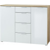 Buffet/bahut moderne 134 cm blanc/chêne Omaha