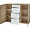 Buffet/bahut moderne 134 cm blanc/chêne Omaha