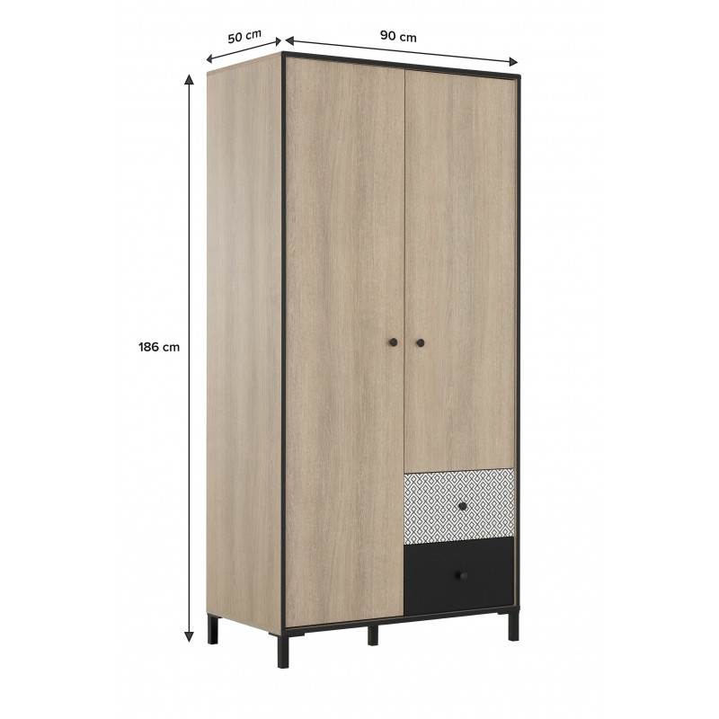 Armoire contemporaine chêne clair Manureva | Matelpro