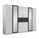 Armoire adulte moderne 270 cm blanc/graphite Hortensia