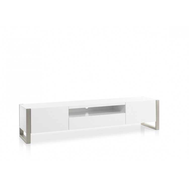 Meuble TV design laqué blanc mat Amalia