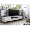 Meuble TV design laqué blanc mat Amalia