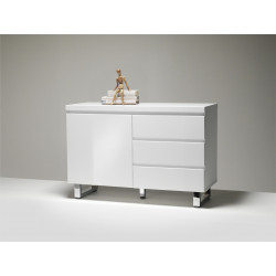 Buffet/bahut moderne 111 cm blanc laqué Rodney