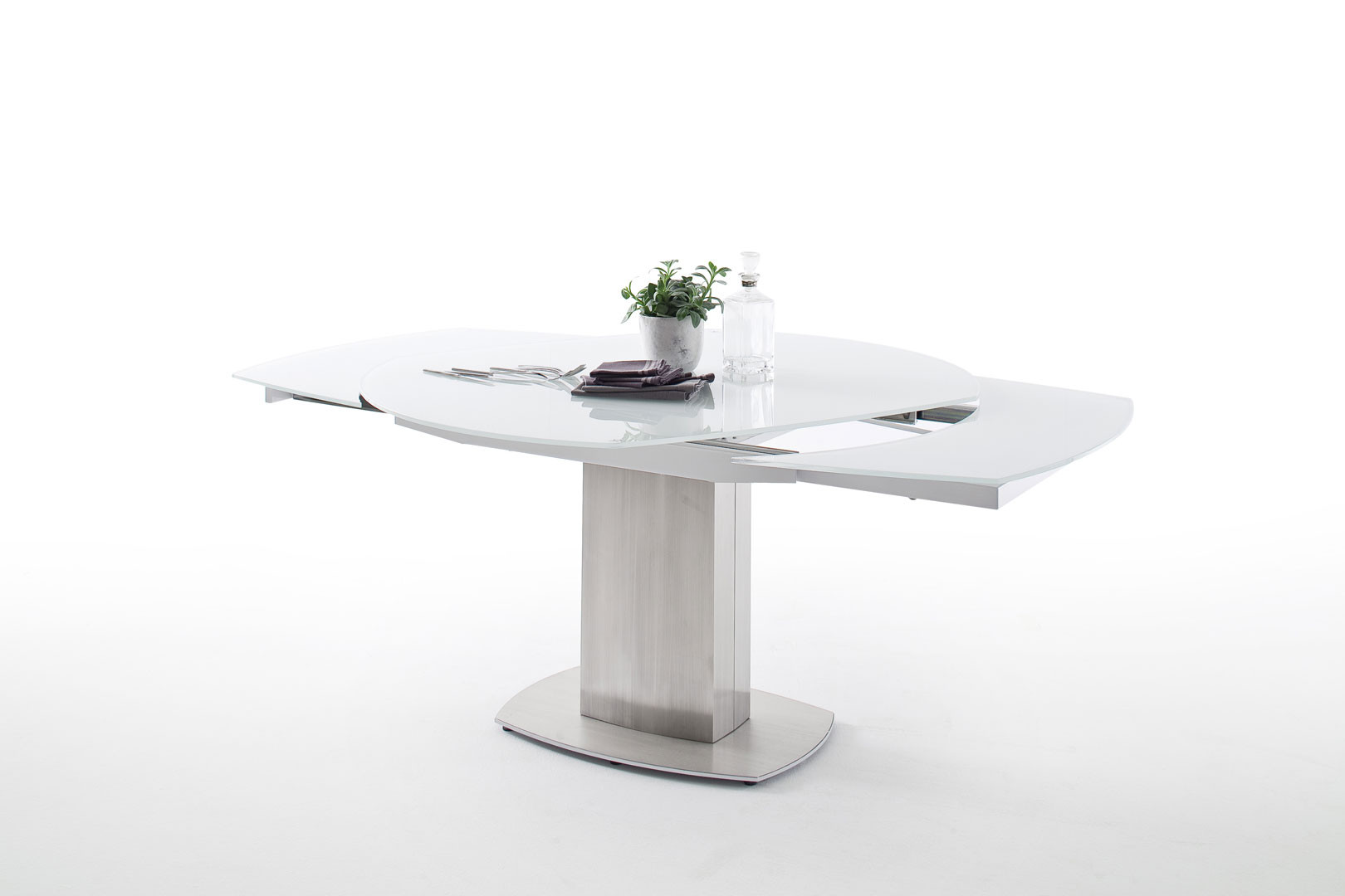 Table de salle à manger moderne extensible en verre Chiara | Matelpro