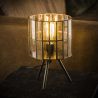 Lampe de table ronde vintage sur pieds en métal et verre Ø 20 cm Anna