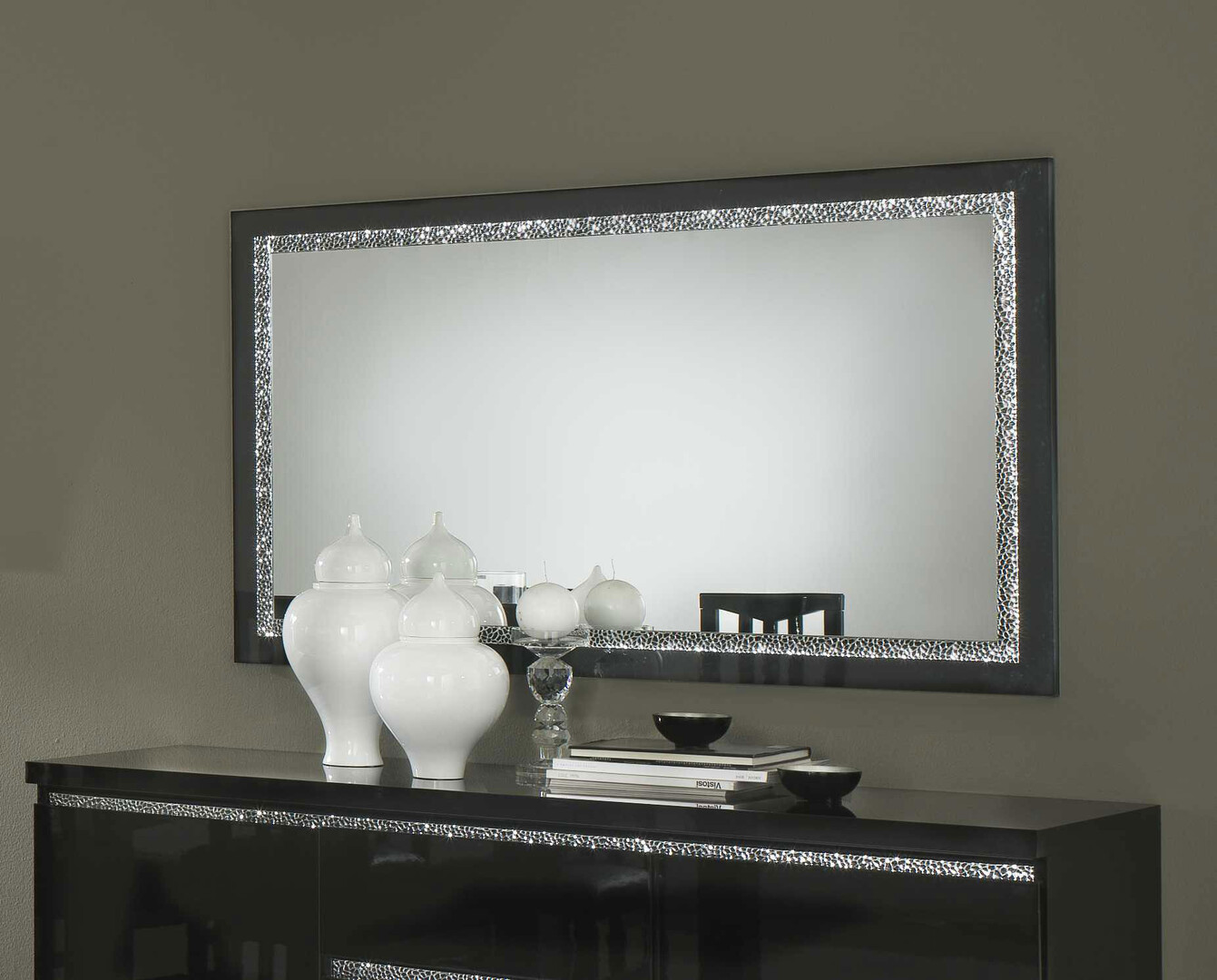 Miroir moderne laqué marbre 180 cm Odetta