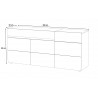 Buffet/bahut contemporain 200 cm chêne/blanc Petunia