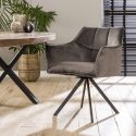 Fauteuil moderne rotatif en velours Marcus (lot de 2)