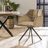 Fauteuil contemporain rotatif (lot de 2) en tissu et métal Marcus