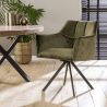 Fauteuil contemporain rotatif (lot de 2) en tissu et métal Marcus