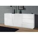 Buffet/bahut moderne 180 cm blanc laqué brillant Vegas