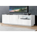 Meuble TV moderne blanc laqué brillant 150 cm Vegas