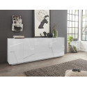 Buffet/bahut moderne 224 cm blanc laqué brillant Pittsburgh