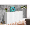 Buffet/bahut moderne 143 cm blanc laqué brillant Pittsburgh