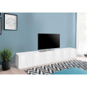 Meuble TV moderne 244 cm blanc laqué brillant Pittsburgh