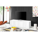 Meuble TV moderne 162 cm blanc laqué brillant Pittsburgh