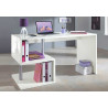 Bureau droit moderne 140 cm laqué blanc brillant Celtic