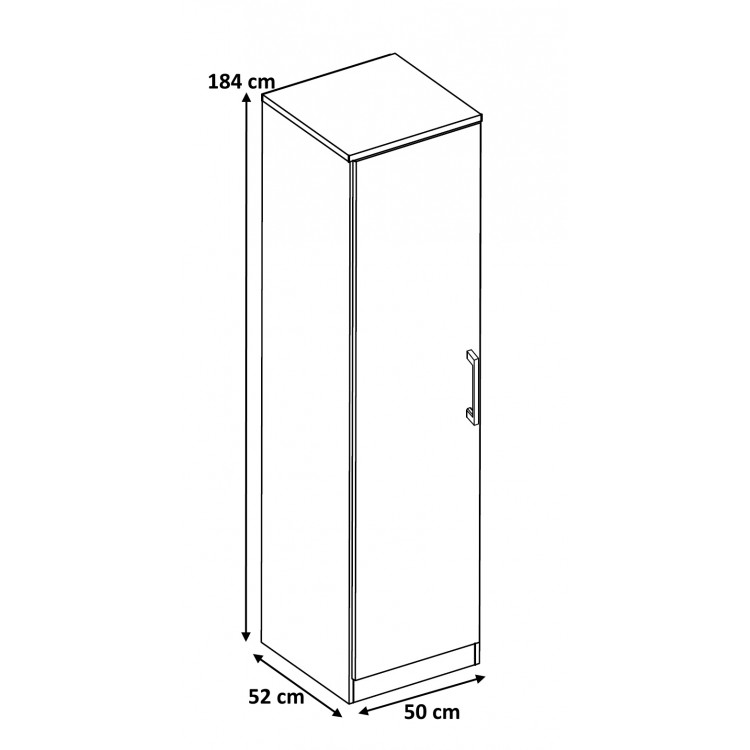 Petite armoire au design moderne Mulhacen 04, Couleur : Blanc mat / Noir  mat - Dimensions : 200 x 100 x 62 cm (h x l x p), avec grand espace de  rangement