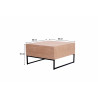 Table basse moderne en bois massif Angie